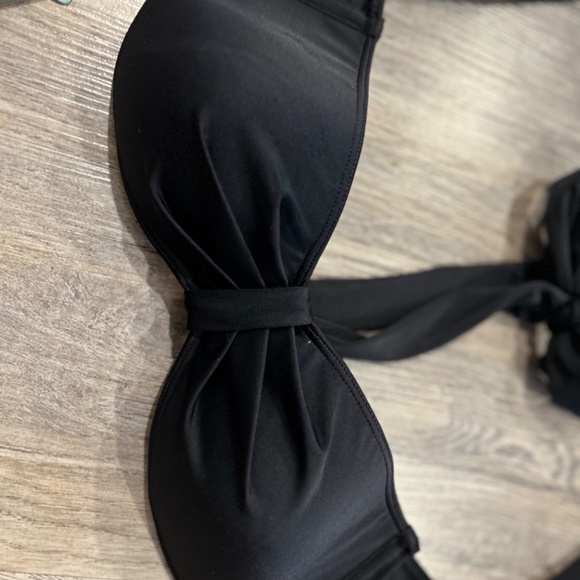 NWT Oakley black padded halter bandeau bikini swim top M - Picture 3 of 4